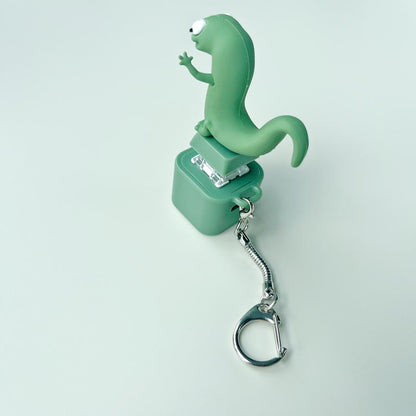 50% OFF🌟Lizard Button Keychain Press to Make a Sound Relieve Stress Fun Gift Green Design with Keychain Christmas Gift - Snake