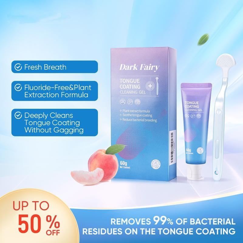 Tongue Cleaning Gel & Brush Set – Fresh Breath, Gentle Oral Care, Deep Tongue Cleaning