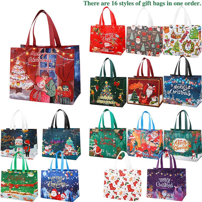 Black Friday — 50% Off🌟16 PCS Reusable Christmas Gift Bags — Assorted Patterns, Sturdy Handles, Water-Resistant & Foldable. Perfect for Holiday Gifts & Storage.