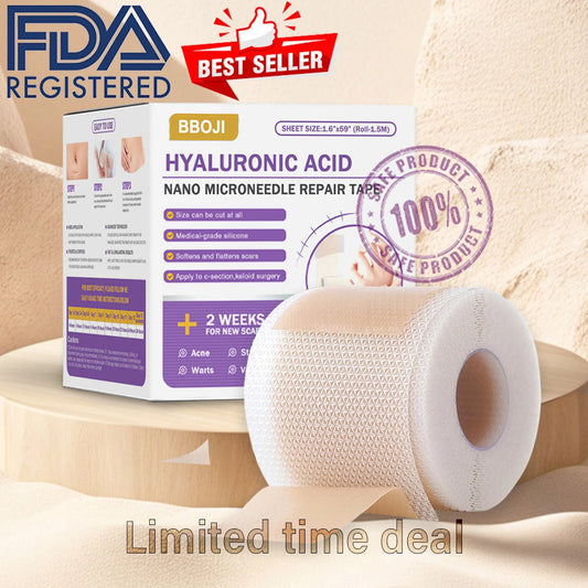✅Official Store|Hyaluronic Acid Nano Microneedle Repair Tape🏥(Treatment of old and new scars, reduction of surgical scars, stretch marks, keloids, acne, burns, warts, dermatomes and varicose veins)