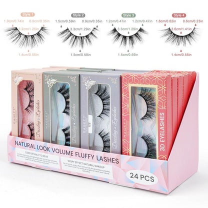 Natural Cluster False Eyelashes, 24 Pairs/set 4 Styles Curling Cluster False Eyelashes for Daily & Party Makeup, False Eyelash for Amplifying Charming Eyes, Individual False Eyelash