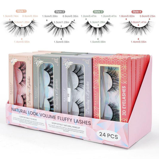 Natural Cluster False Eyelashes, 24 Pairs/set 4 Styles Curling Cluster False Eyelashes for Daily & Party Makeup, False Eyelash for Amplifying Charming Eyes, Individual False Eyelash