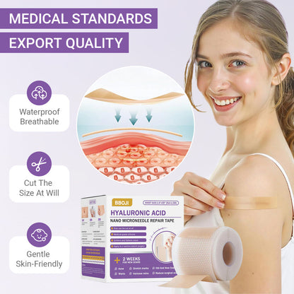 ✅Official Store|Hyaluronic Acid Nano Microneedle Repair Tape🏥(Treatment of old and new scars, reduction of surgical scars, stretch marks, keloids, acne, burns, warts, dermatomes and varicose veins)