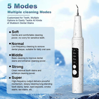Rechargeable Oral Plaque & Tartar Remover – LED Dental Cleaner, 5 Modes