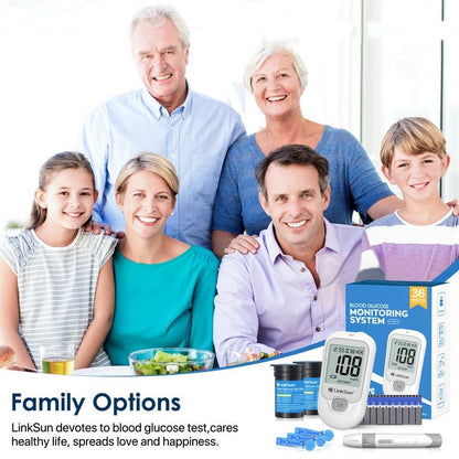 Blood Sugar Monitor Kit – No-Coding Meter, 100/50 Test Strips, Lancets, Lancing Device, Large Display-Free shipping