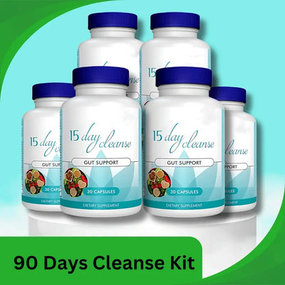 15 Day Cleanse - Gut and Colon Support | Caffeine Free | Advanced Formula with Senna, Cascara Sagrada, & Psyllium Husk | Non-GMO | 30 capsules