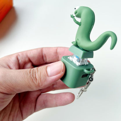 50% OFF🌟Lizard Button Keychain Press to Make a Sound Relieve Stress Fun Gift Green Design with Keychain Christmas Gift - Snake