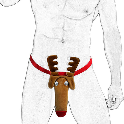 Evankin Christmas Gag Gift Men Novelty Funny Underwear with Bulge Pouch Costume Sexy Thong Panties Briefs G-String