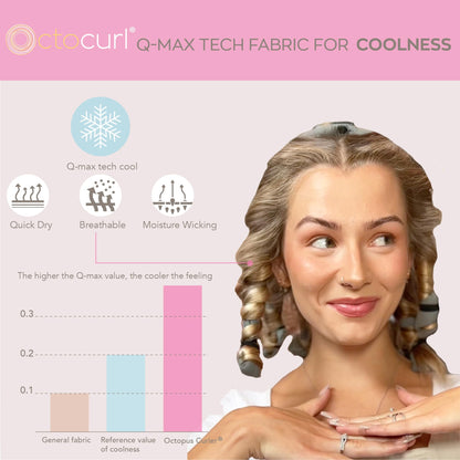 Octocurl No Headband Heatless Hair Curler – Overnight Curls Hair Roller Set | Cooling Q-Max Fabric Curling Wrap for All Hair Types