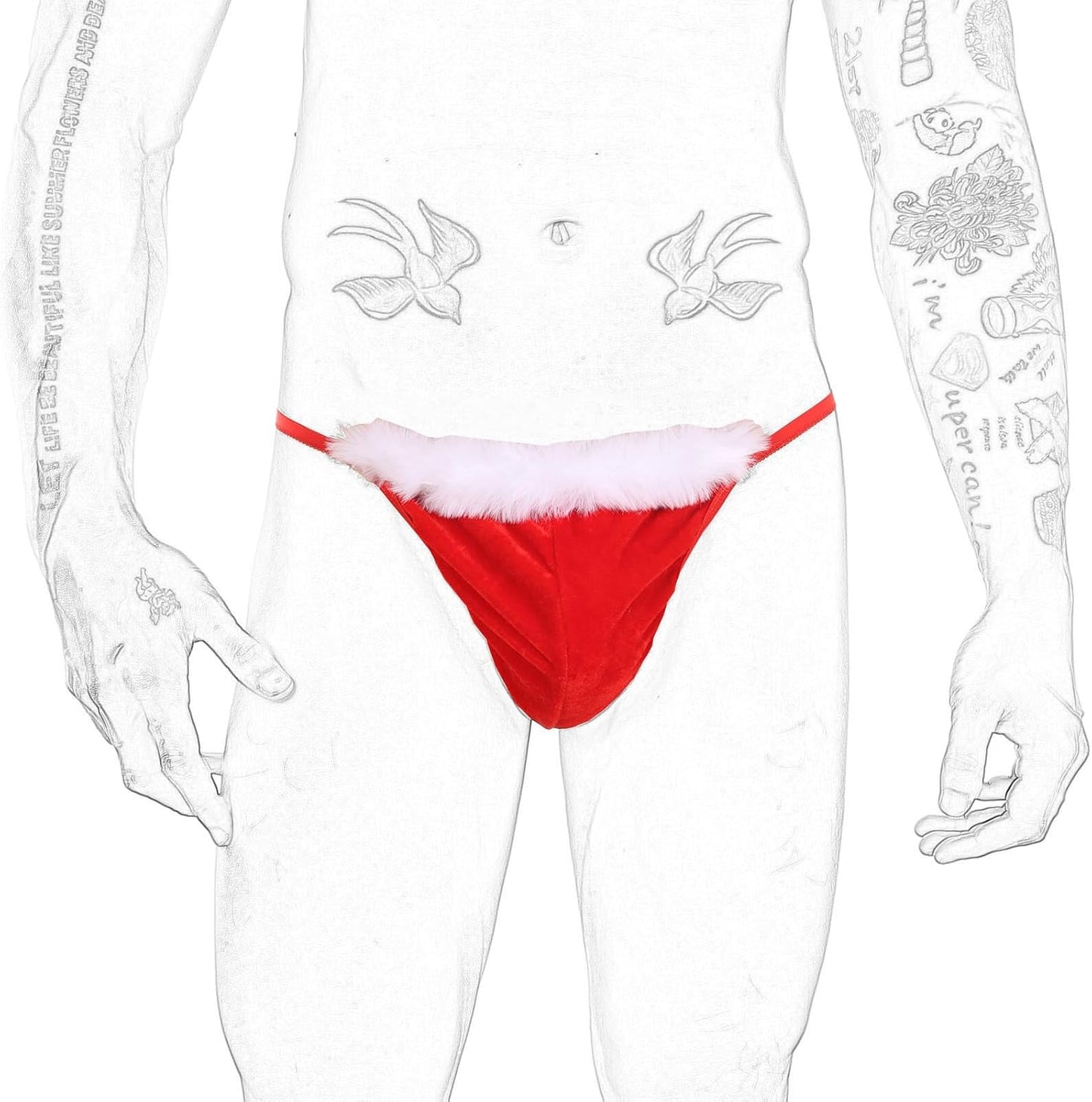 Evankin Christmas Gag Gift Men Novelty Funny Underwear with Bulge Pouch Costume Sexy Thong Panties Briefs G-String