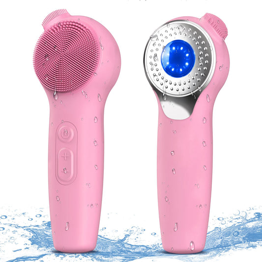 Black Friday — 50% Off🌟Electric Facial Cleansing Brush – Heated Silicone Face Massager with Red & Blue LED, Sonic Vibration, Deep Cleaning, Waterproof for Men & Women
