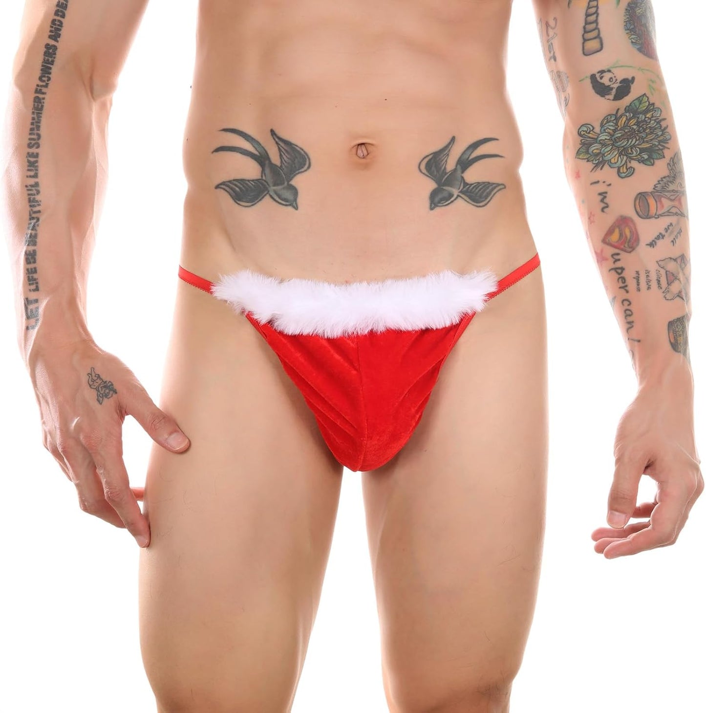Evankin Christmas Gag Gift Men Novelty Funny Underwear with Bulge Pouch Costume Sexy Thong Panties Briefs G-String