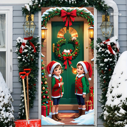 60% OFF🌟Christmas and Halloween Door Cover--Suitable for Both Exterior and Interior Doors