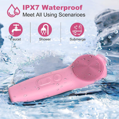 Black Friday — 50% Off🌟Electric Facial Cleansing Brush – Heated Silicone Face Massager with Red & Blue LED, Sonic Vibration, Deep Cleaning, Waterproof for Men & Women