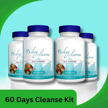 15 Day Cleanse - Gut and Colon Support | Caffeine Free | Advanced Formula with Senna, Cascara Sagrada, & Psyllium Husk | Non-GMO | 30 capsules