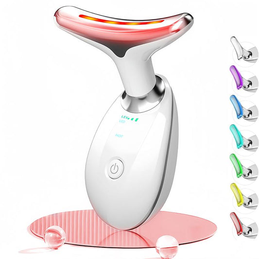 Black Friday — 50% Off🌟Cotsoco 7 Color Facial Massager Tool, Facial and Neck Massager with 7 LED Light, Skin Care Device, Suitable for Neck Facial Leg, Gift for Women Mother