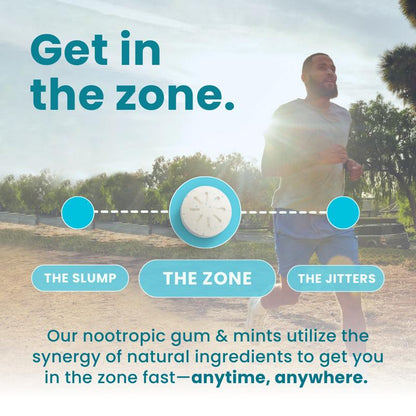 Energy Caffeine Gum/Mints for Energy & Focus (90 Pieces) - Sugar-Free with L-theanine, Caffeine, Vitamin B12 & Vitamin B6 - Peppermint Flavor