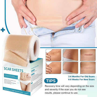 [Buy one get one free]Silicone Scar Sheets,Silicone Scar Repair Cream,Silicone Scar Tape, Silicone Scar Strips, Professional Scar Removal Sheets for Surgical Scars, Keloid, C-Section, Burn et