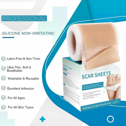 [Buy one get one free]Silicone Scar Sheets,Silicone Scar Repair Cream,Silicone Scar Tape, Silicone Scar Strips, Professional Scar Removal Sheets for Surgical Scars, Keloid, C-Section, Burn et