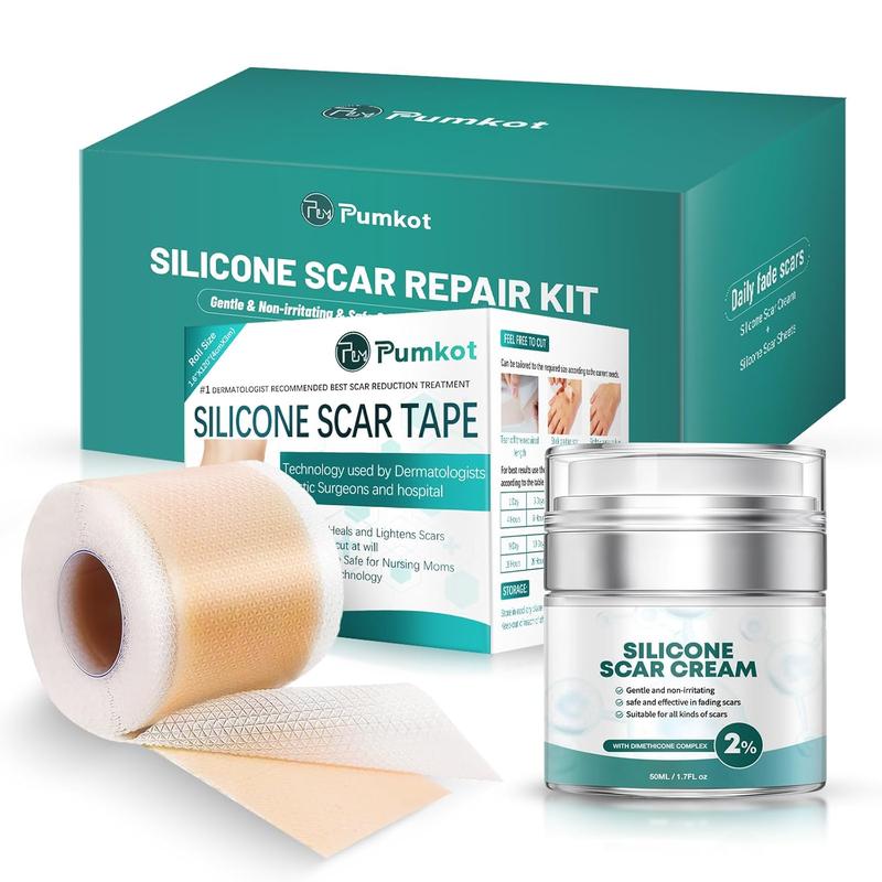 [Buy one get one free]Silicone Scar Sheets,Silicone Scar Repair Cream,Silicone Scar Tape, Silicone Scar Strips, Professional Scar Removal Sheets for Surgical Scars, Keloid, C-Section, Burn et