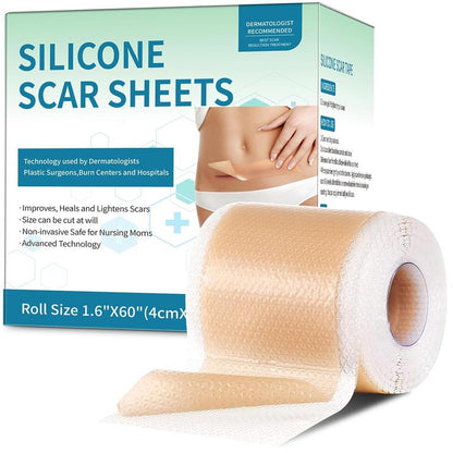 [Buy one get one free]Silicone Scar Sheets,Silicone Scar Repair Cream,Silicone Scar Tape, Silicone Scar Strips, Professional Scar Removal Sheets for Surgical Scars, Keloid, C-Section, Burn et