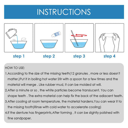 Temporary Tooth Filling Kit – Moldable Dental Gel for Quick Fixes, Cavities, Cracked or Missing Teeth | DIY Temporary Denture Replacement