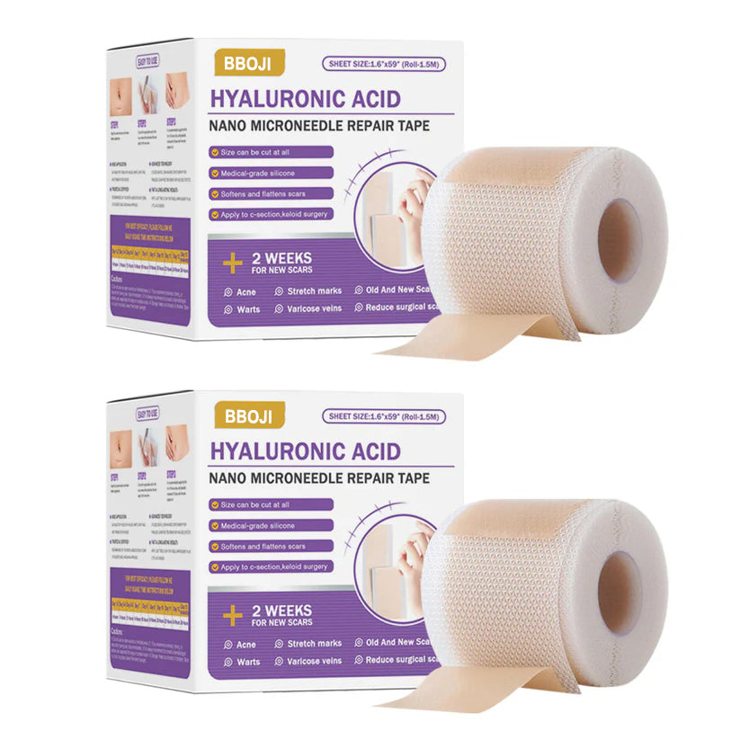 ✅Official Store|Hyaluronic Acid Nano Microneedle Repair Tape🏥(Treatment of old and new scars, reduction of surgical scars, stretch marks, keloids, acne, burns, warts, dermatomes and varicose veins)