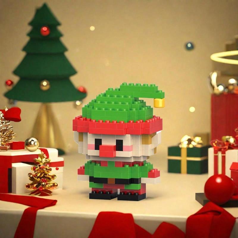 Christmas Building Blocks Set – Santa, Snowman & Reindeer Mini Bricks Toy, Fun DIY Holiday Gift & Festive Desk Decoration