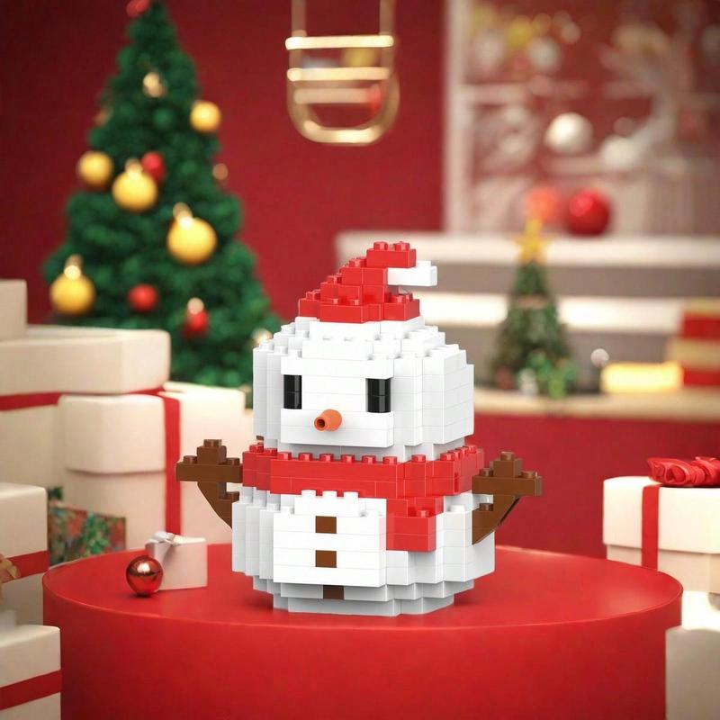 Christmas Building Blocks Set – Santa, Snowman & Reindeer Mini Bricks Toy, Fun DIY Holiday Gift & Festive Desk Decoration