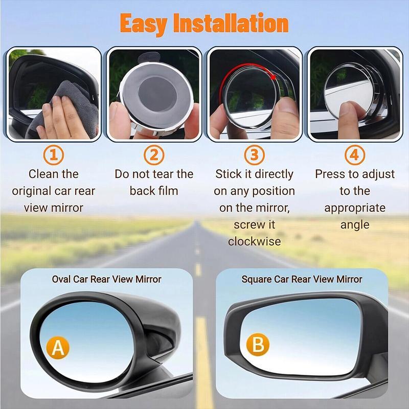 Black Friday: 2PCS Car Blind Spot Mirrors – 360° Adjustable Suction Cup Design