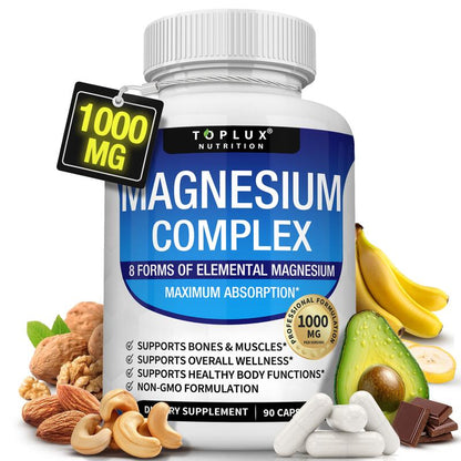 8-in-1 Magnesium Complex | 1000mg High Absorption for Energy, Sleep & Relaxatio