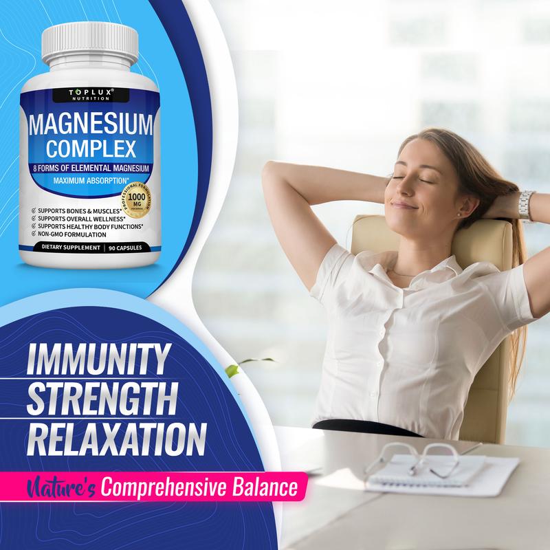 8-in-1 Magnesium Complex | 1000mg High Absorption for Energy, Sleep & Relaxatio