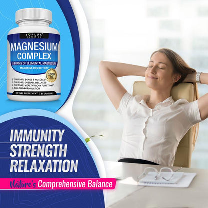 8-in-1 Magnesium Complex | 1000mg High Absorption for Energy, Sleep & Relaxatio