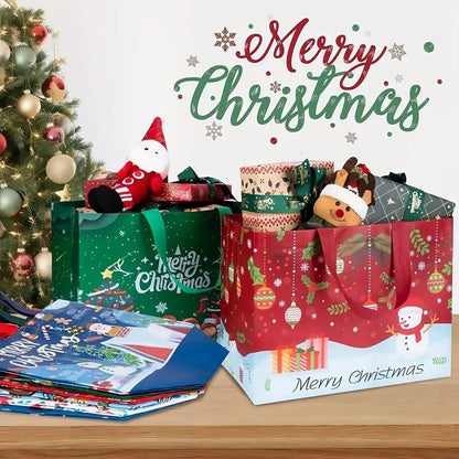 Black Friday — 50% Off🌟16 PCS Reusable Christmas Gift Bags — Assorted Patterns, Sturdy Handles, Water-Resistant & Foldable. Perfect for Holiday Gifts & Storage.