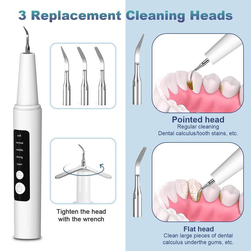 Rechargeable Oral Plaque & Tartar Remover – LED Dental Cleaner, 5 Modes