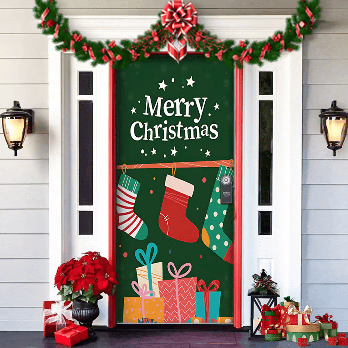 60% OFF🌟Christmas and Halloween Door Cover--Suitable for Both Exterior and Interior Doors